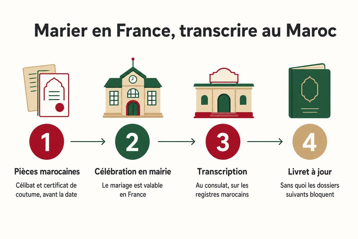 Marier en France, transcrire au Maroc