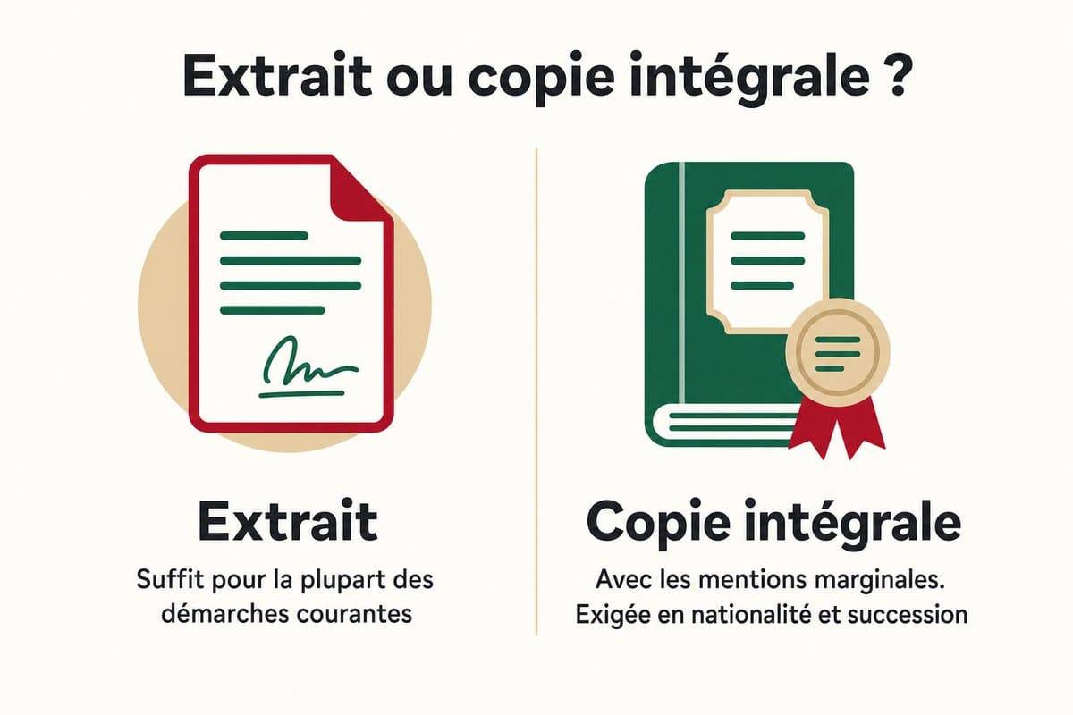 Extrait ou copie intégrale ?