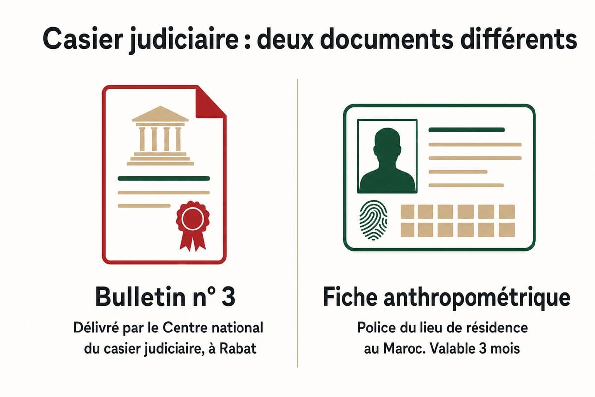 Casier judiciaire : deux documents différents